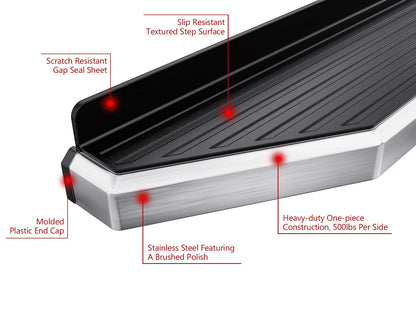 Polished Running Boards Style Compatible with Toyota 4Runner 2010-2016 Trail & 17-24 TRD Off-Road & 2014-2024 SR5