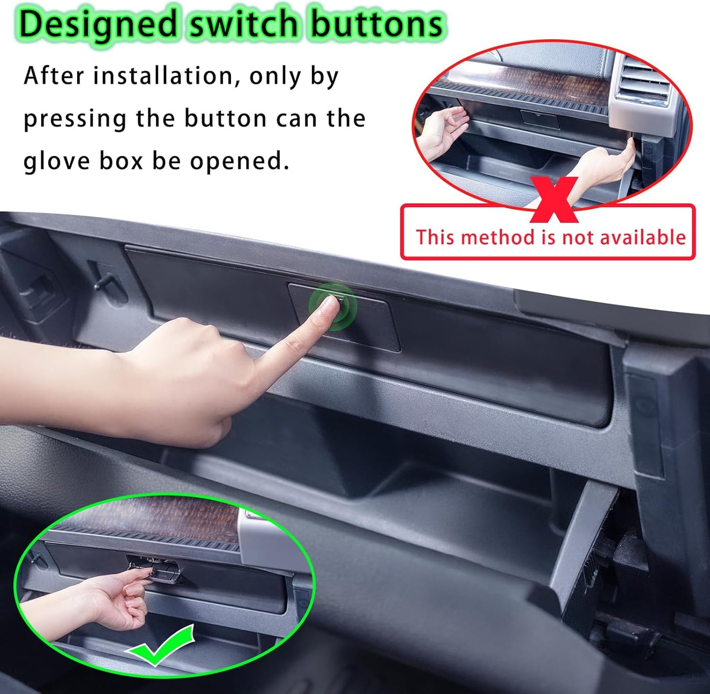 Glove Box Organizer Compatible with 2015-2020 Ford F150 Accessories Interior Hidden Glove Storage Compartment Organizer Tray ABS Materials