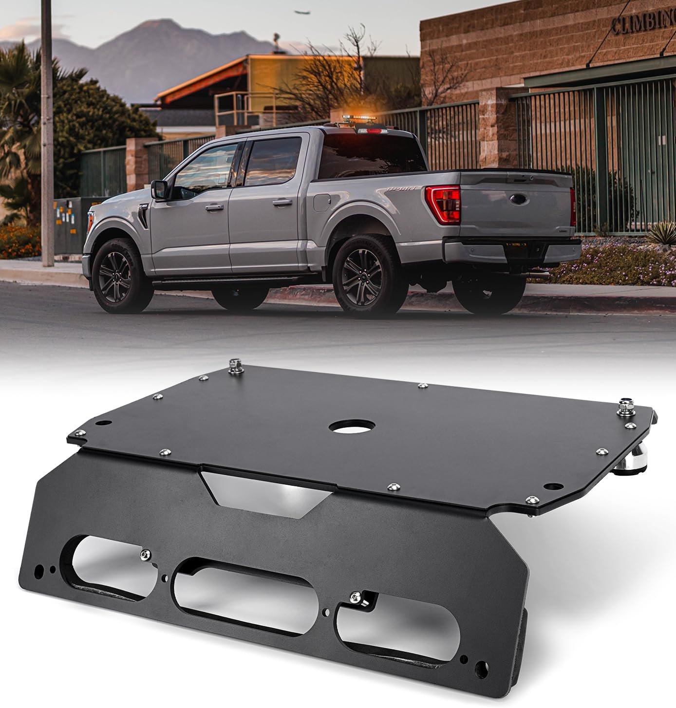 Drill-Free Light Bar Cab Mount Compatible With Ford F150 (2015+), Ford F250 - F550 (2017+)