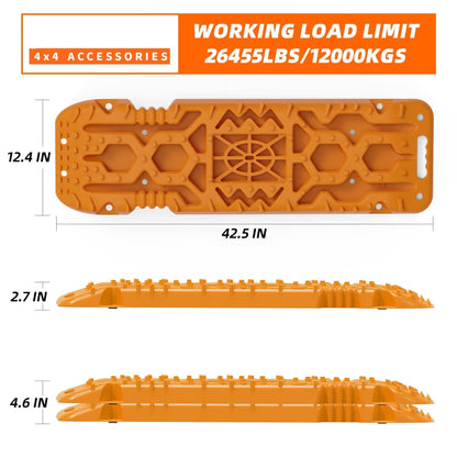 2PCS Traction Boards with Build-in Jack Base & Mounting Kit for Overlanding