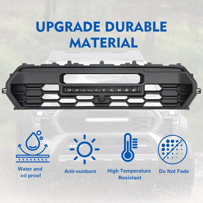 2024 Tacoma Grill Front Hollow Grill Compatible with 2024 2025 Tacoma, tacoma 2024 2025 Matte Black ABS grille, tacoma grill with LED Light