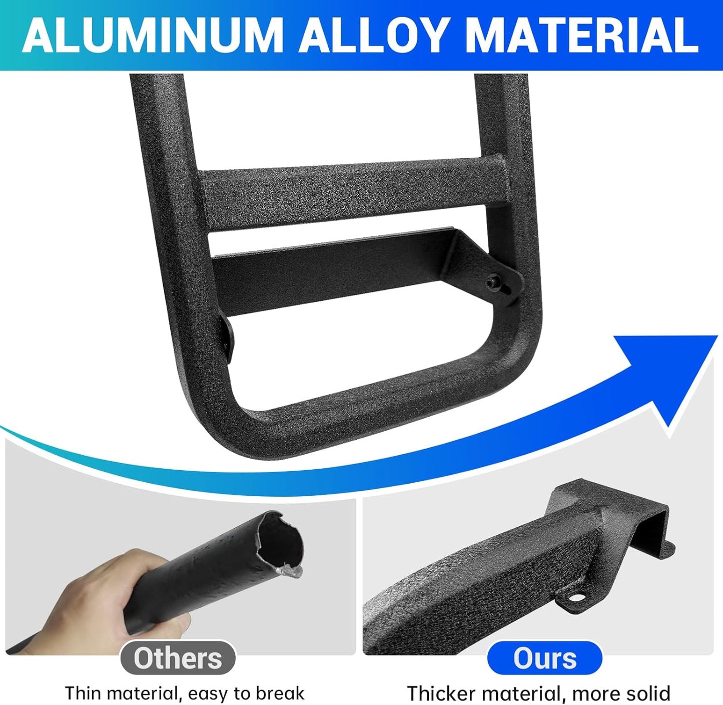 Roof Rack Ladder No Drilling Magnetic Fits for 2010-2024 Toyota 4Runner Cross Bars C-Pillar Rear Window Roof Access Ladder Compatible with 4Runner Accessories Paint-Friendly