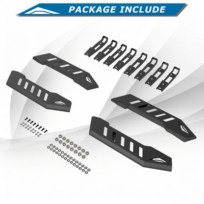 4PCS Heavy-Duty Carbon Steel Running Boards Side Steps for Tesla Cybertruck 2024-2026