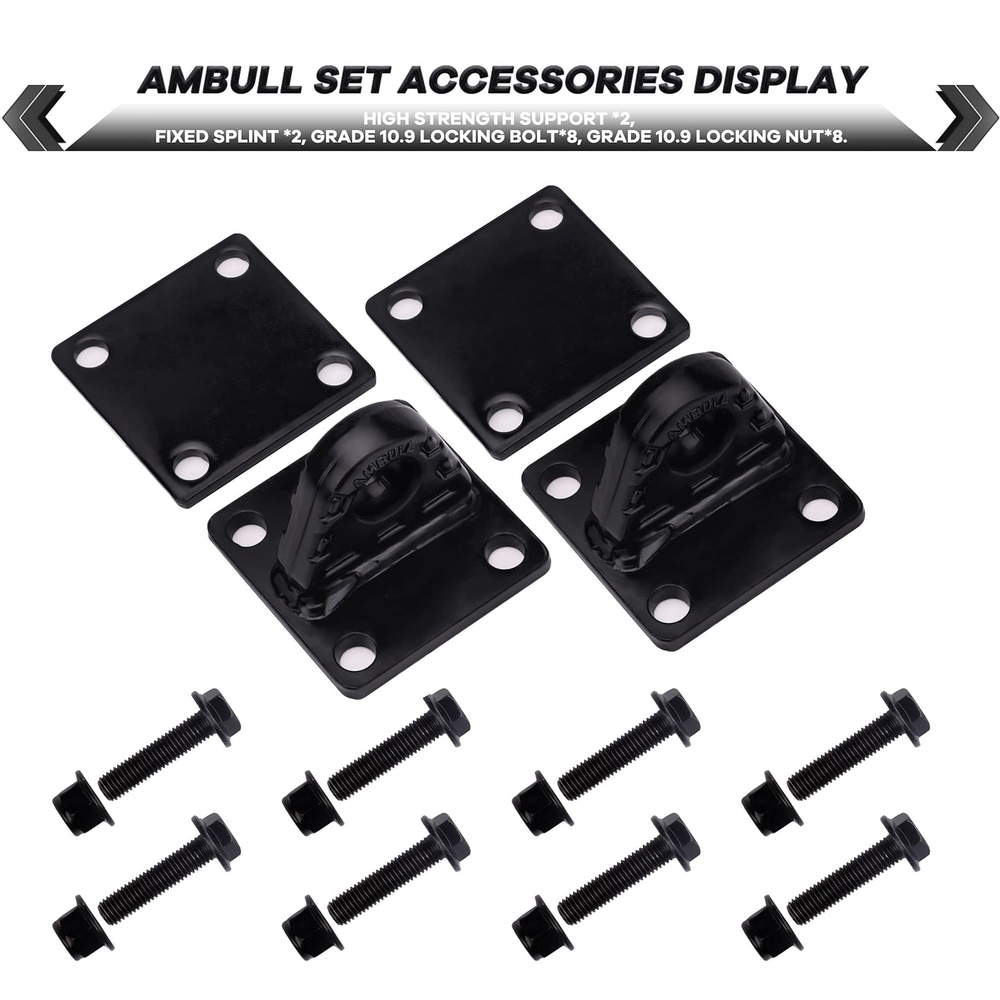2 Pcs 5-TON Bolt-On D-Ring Clevis Mount Bracket with Backer Plate