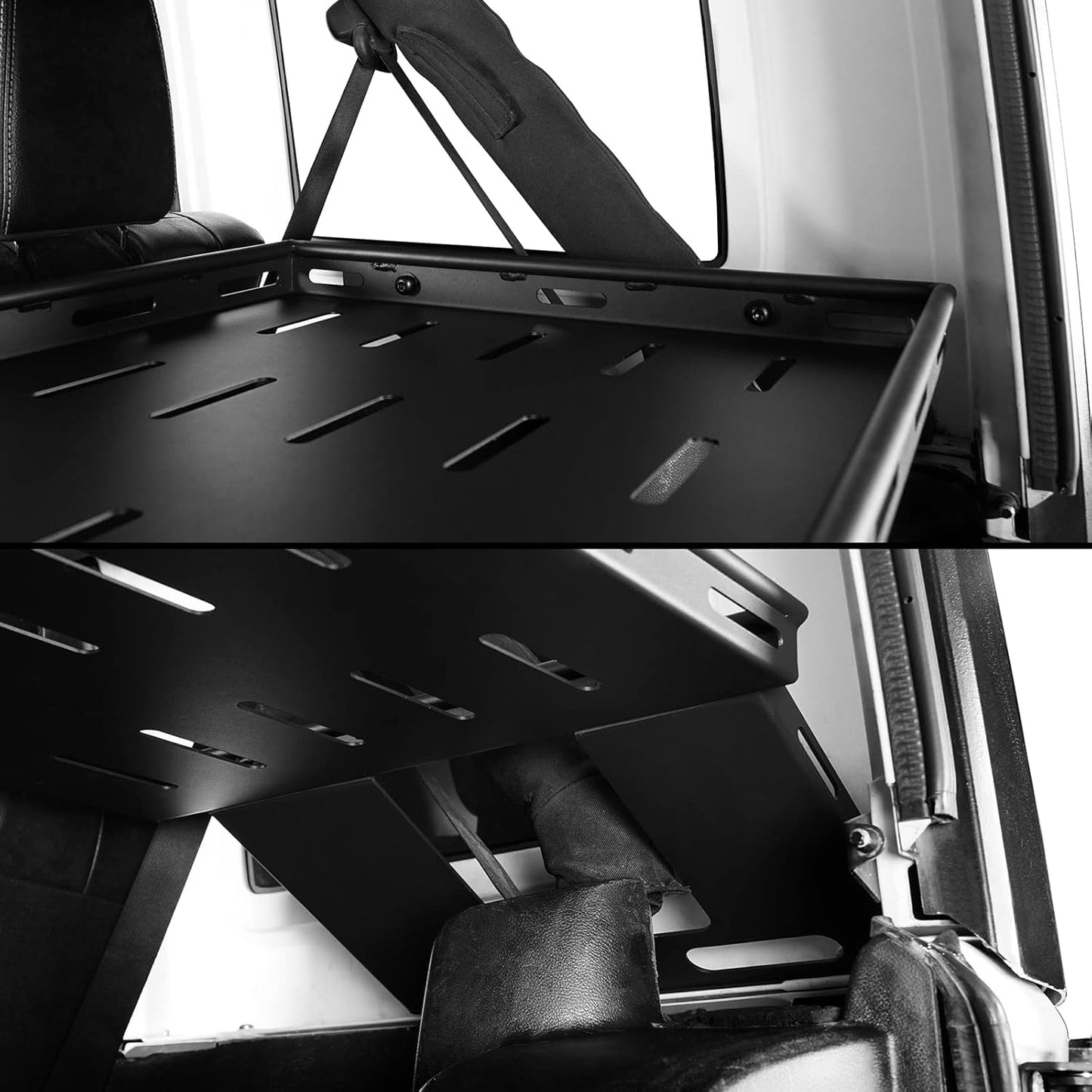 Hooke Road Rear Trunk Cargo Rack Basket Tray Interior Storage Luggage Carrier for 2007-2025 Jeep Wrangler JK JL Unlimited 4-Door Hardtops