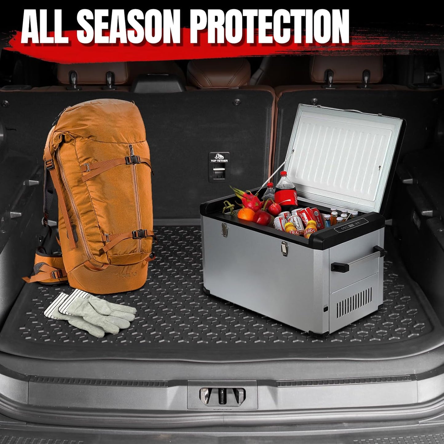 HAKA TOUGH Cargo Liner for 2021 2022 2023 Ford Bronco Sport, Trunk Slush Mats All Weather Custom Fit TPE Material Protection Accessories Full-Size Spare Tire (NOT FITS Bronco)