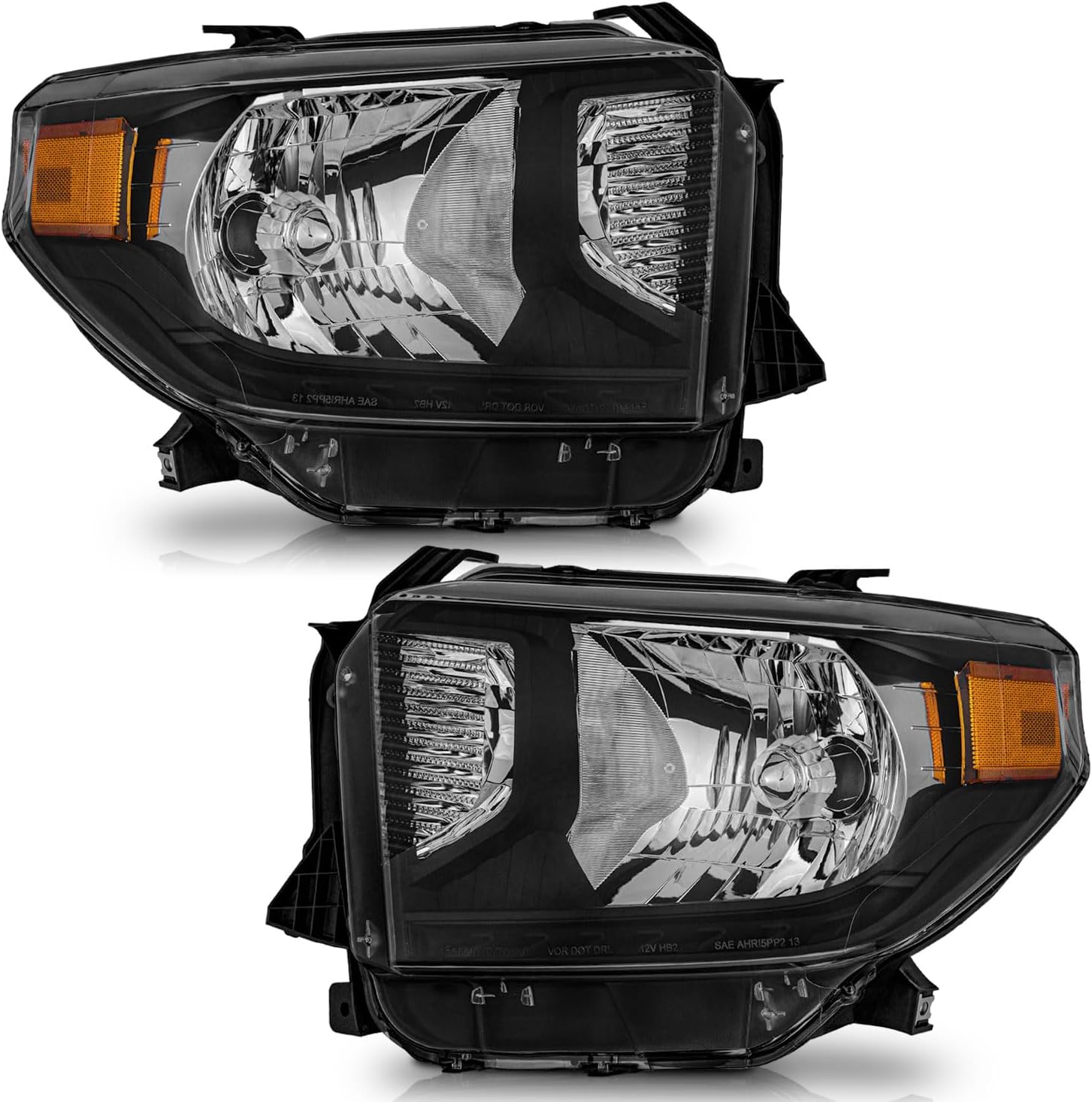 Headlight Assembly for 2014-2021 Toyota Tundra - No Factory LED DRL, Without Level Adjuster, Left & Right Pair