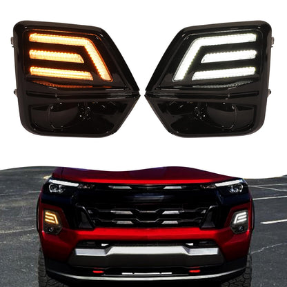 LED DRL Fog Lights with Sequential Turn Signal For Chevrolet Colorado 2023-2026