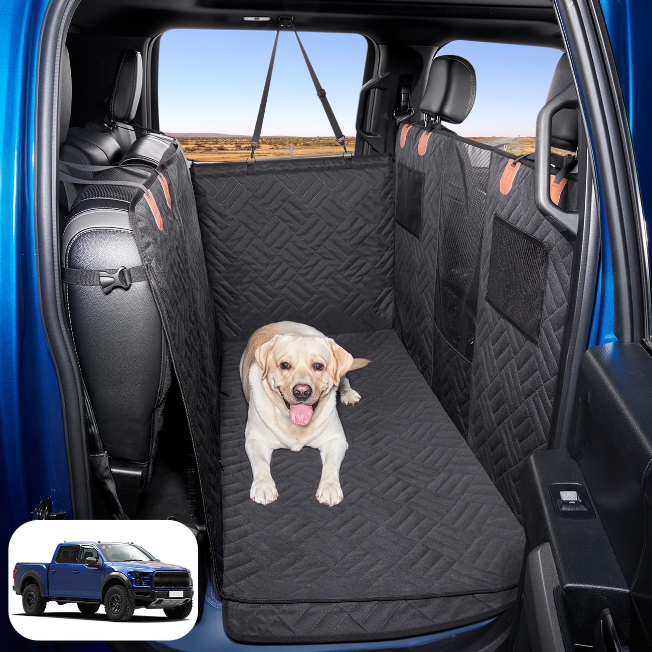 Dog Car Seat Cover for Back Seat,Dog Hammock for Truck,Back Seat Pet Cover,Back Seat Extender for Dogs,for Truck F150 /RAM 1500/Silverado/GMC/Tundra