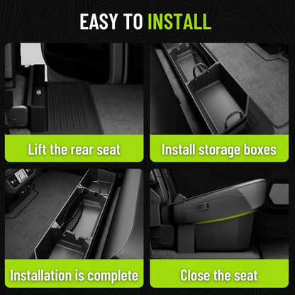 POPSTORE Underseat Storage Box Upgraded Rear Under Seat Organizer Cargo Box Compatible with 2015-2025 Ford F150 SuperCrew & Crew Cab