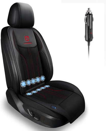 Cooling Car Seat Cushion Front Seat,12V Cooling Seat Cover for Car with 10 Fans,Rapid Cooling with Automatic Start and Pause Seat Cushion (Black)
