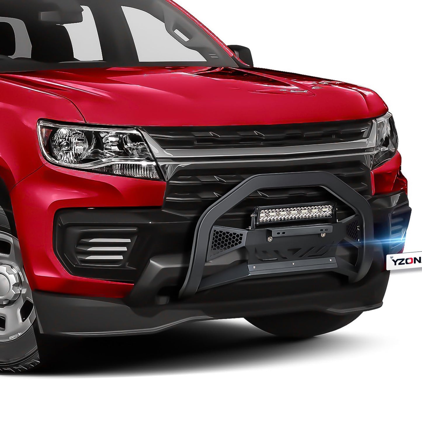 Truck Bull Bar with LED Light & License Plate Frame For 2015-2022 Chevy Colorado & GMC Canyon