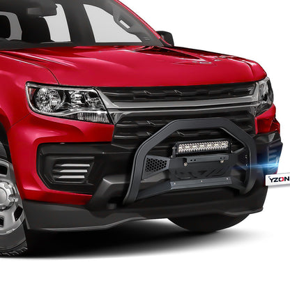 Truck Bull Bar with LED Light & License Plate Frame For 2015-2022 Chevy Colorado & GMC Canyon