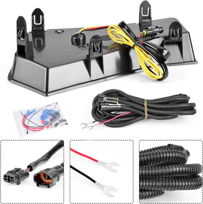 LED Daytime Running Lights White DRL Compatible with Tacoma 2024 2025, With Amber Sequential Turn Signal Lights Front Bumper Fog Lights Kit Tacoma Accessories