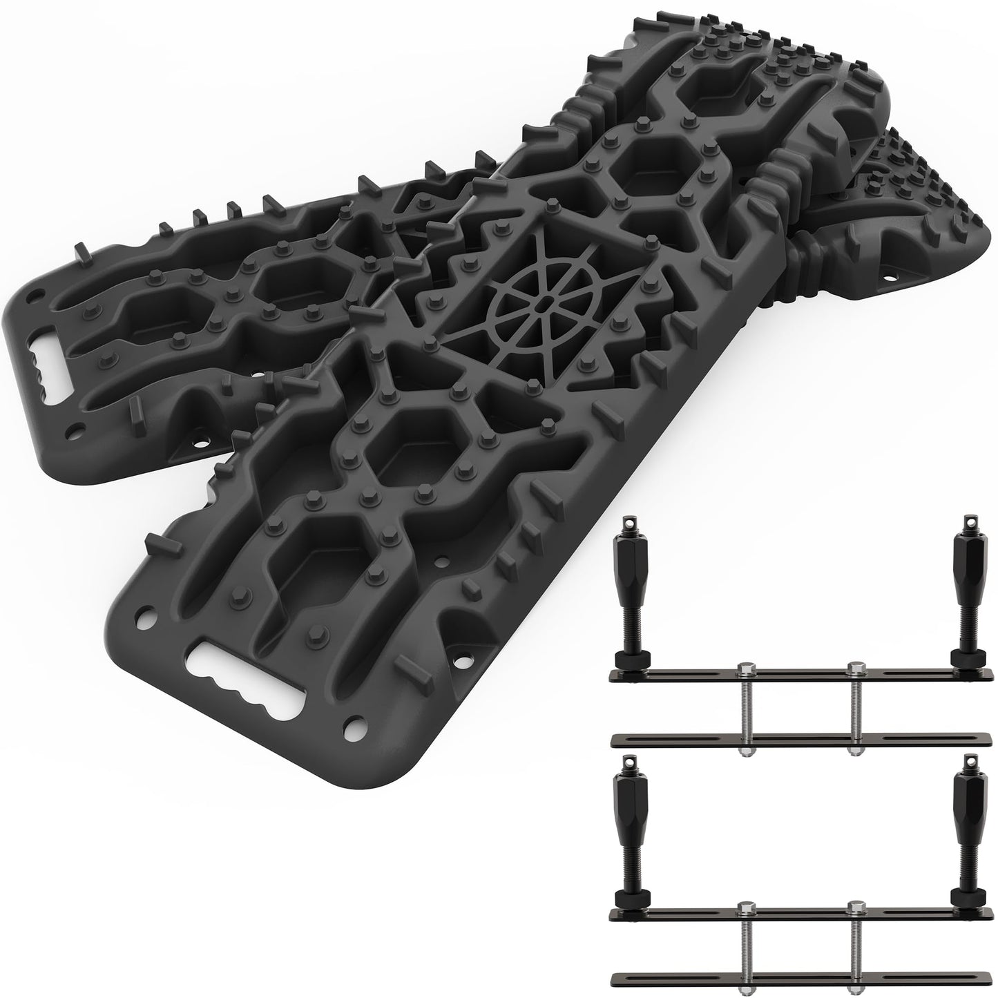 2PCS Traction Boards with Build-in Jack Base & Mounting Kit for Overlanding