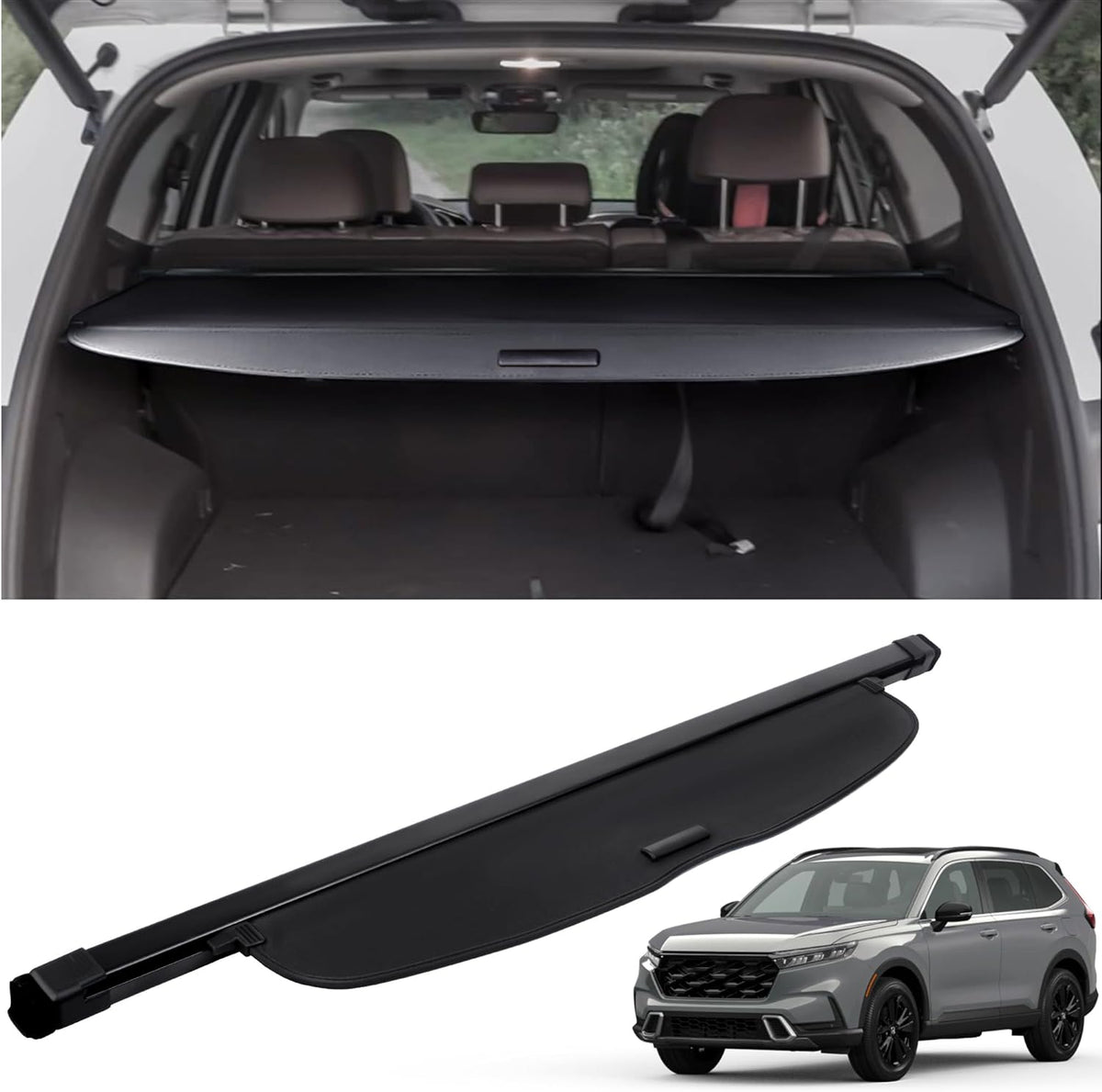 Retractable Cargo Cover for Honda CRV 2023 2024 (Include Hybrid) Trunk Cargo Cover Luggage Security Shade Cover for CR-V 2023 2024 Shielding Shade Anti-Peeping Luggage Privacy Screen - OMOTOR