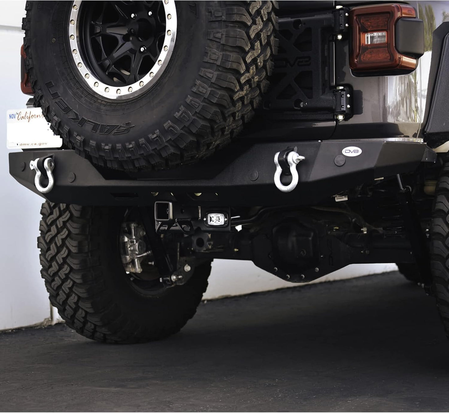 Bolt-on Hitch with Lights Compatible with 2007-2018 Jeep Wrangler JK & 2018-2025 Jeep Wrangler JL | Uses Factory Mounting Location | 2-inch Receiver | LED Lights Included | DV8 Offroad