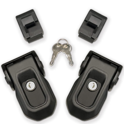 Buling Wrangler Factory Locking Hood Latches with Keys Compatible with Jeep Wrangler JL JLU 2018-2025 & Jeep Gladiator JT 2020-2025 (Matte Black)