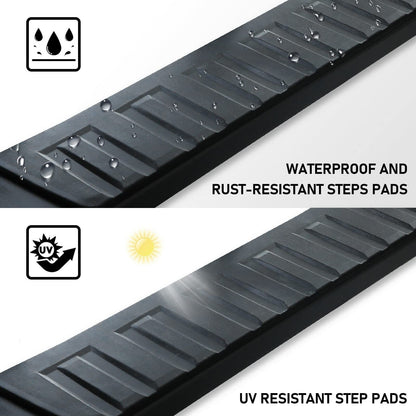 6 Inch Running Boards Compatible with 2019-2026 Ford Ranger Super Crew Cab with 4 Full Size Doors. Ford Ranger Steps Rock Sliders Step Bar Side Steps. Galvanized Carbon Steel Black Nerf Bar.