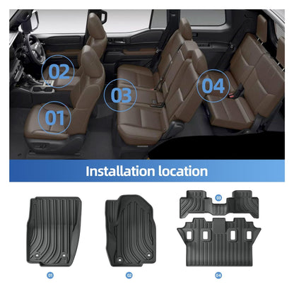Floor Mat Set Compatible with Toyota Land Cruiser Prado J250 LC250 2024+(7-Seat)