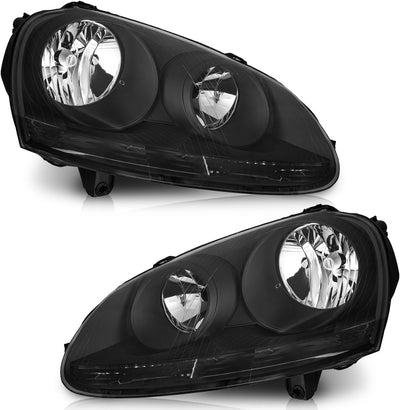 Headlight Assembly for 2005-2010 Volkswagen Jetta Sedan & 2006-2009 GTI/Rabbit - Compatible with 2008 R32, Non-Xenon/HID