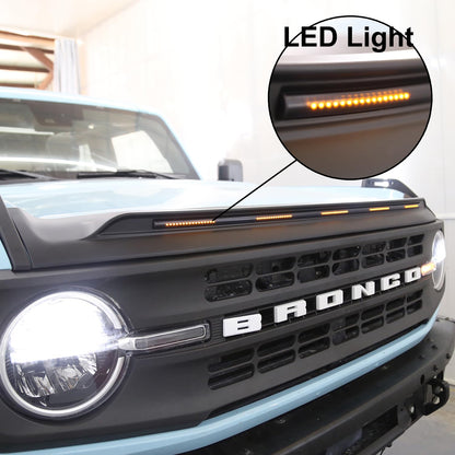 Hood Deflector with Amber Light for Ford Bronco 2021-2026