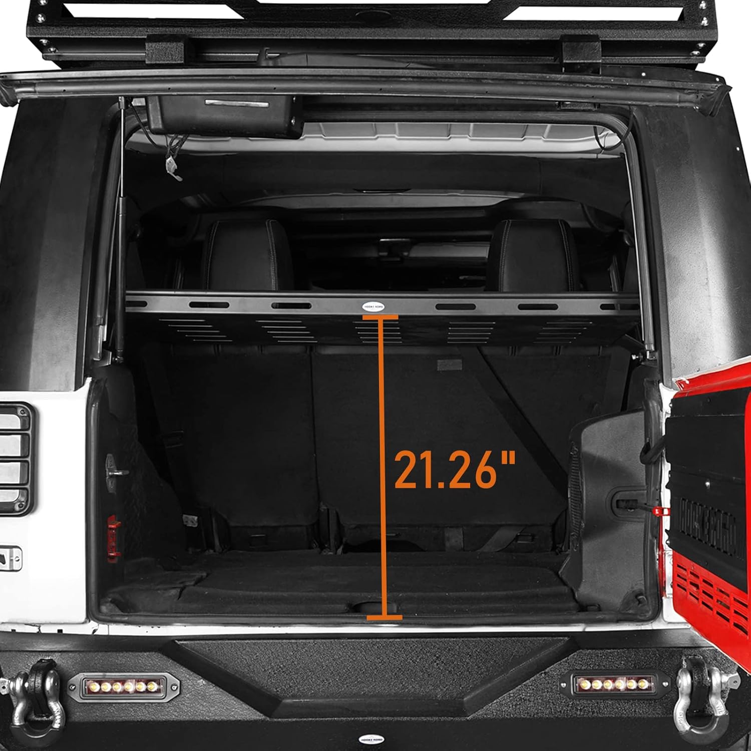 Hooke Road Rear Trunk Cargo Rack Basket Tray Interior Storage Luggage Carrier for 2007-2025 Jeep Wrangler JK JL Unlimited 4-Door Hardtops