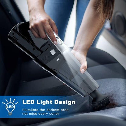 Cordless Car Vacuum Lightweight High Power Handheld Vacuum Cleaner with LED Light