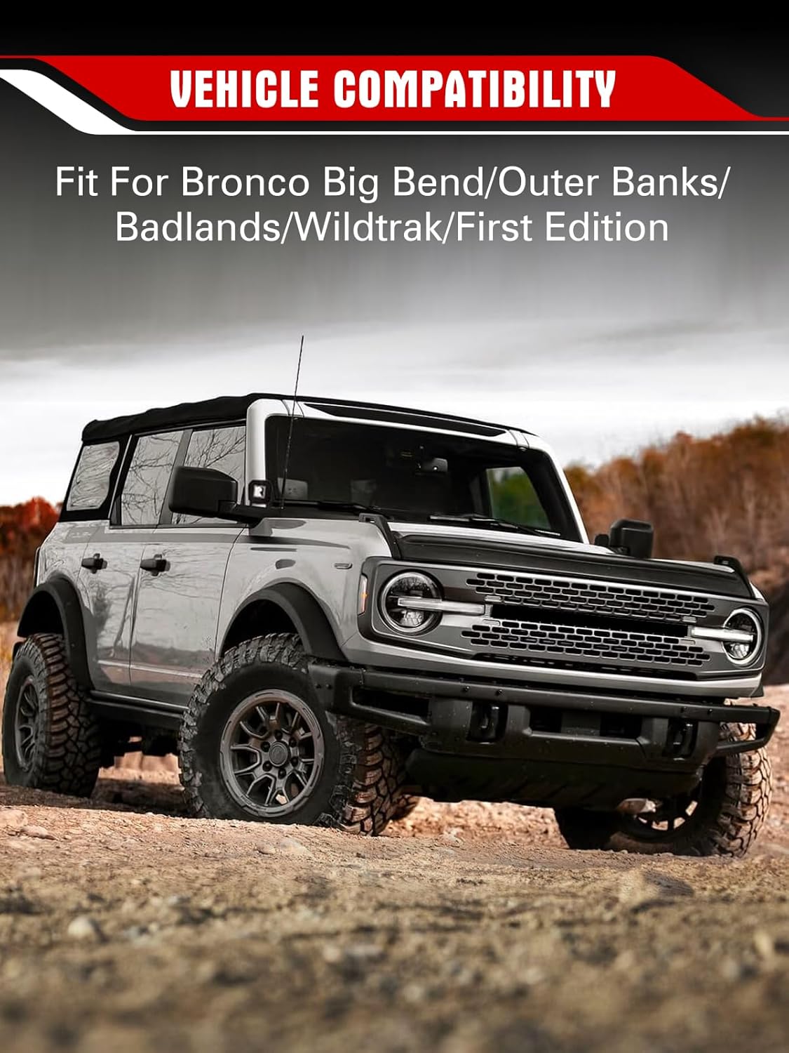Steering Wheel for Ford Bronco 2021–2025 Hydro-Dip Carbon Fiber with D-Shaped Flat-Bottom Perforated Leather Grip Compatible with Bronco Big Bend/Outer Banks/Badlands/Wildtrak/First Edition