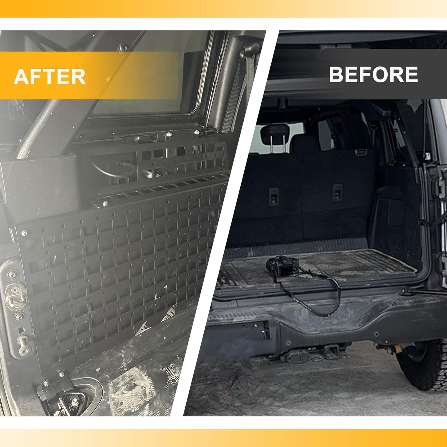 Rear Window Interior Shelf Storage Molle Panel Fit for Ford Bronco (Hard Top) 4 Door 2021 - 2026