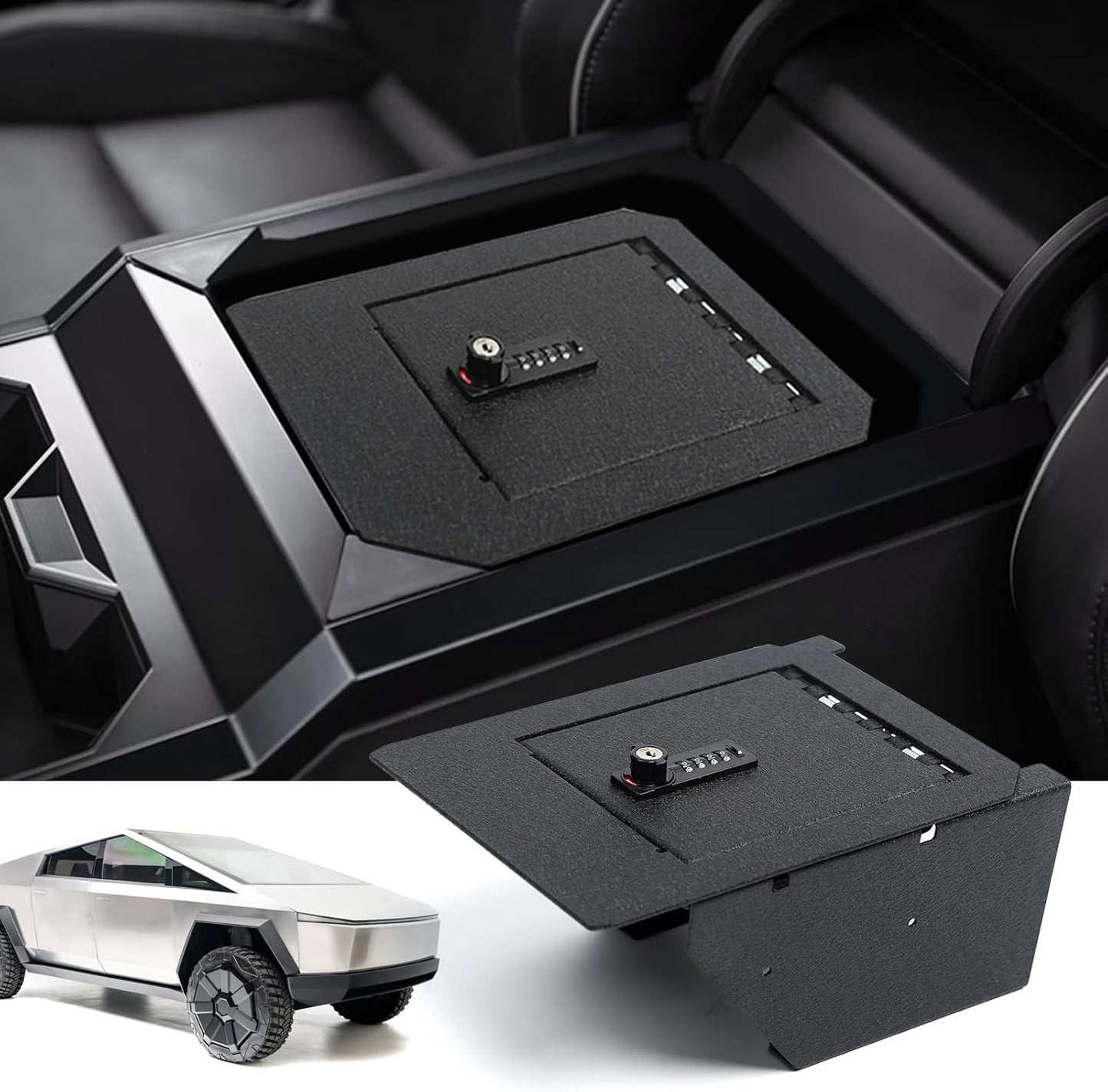 Interior Center Console Safe LockBox For Tesla Cybertruck