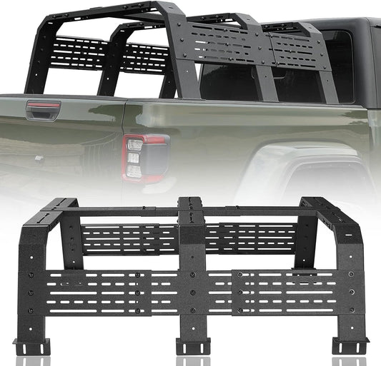 High Overland Bed Rack for Mid-Size Trucks w/Bed Rails - Compatible with 05-23 Toyota Tacoma & 20-23 Jeep Gladiator JT