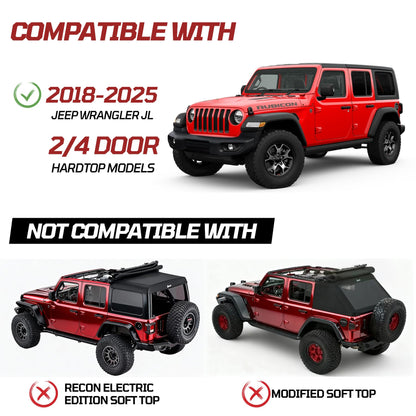 MOLLE Panel Metal Roof Rack with Canvas Insulated Storage Bag Fits Jeep Wrangler JL  2018-2026 4 Door