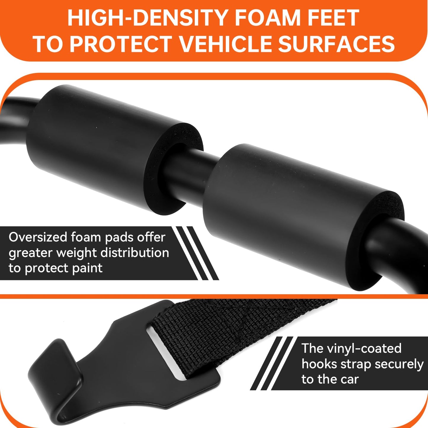 Deluxe Trunk Mount 2-Bike Rack, 70lbs Load, Black/Orange