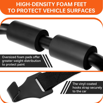 Deluxe Trunk Mount 2-Bike Rack, 70lbs Load, Black/Orange