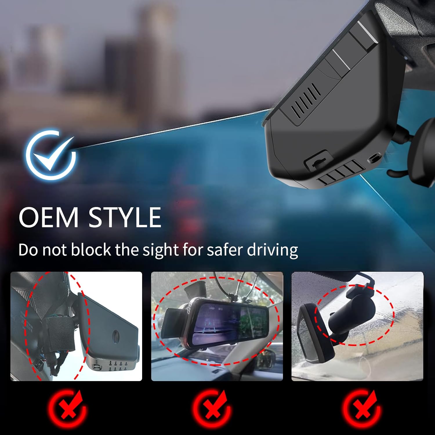 4K Dash Cam Fit for Ford Bronco 2021 2022 2023 2024(Model A), Does Not Fit Ford Bronco Sport, WiFi & App, 64GB Card