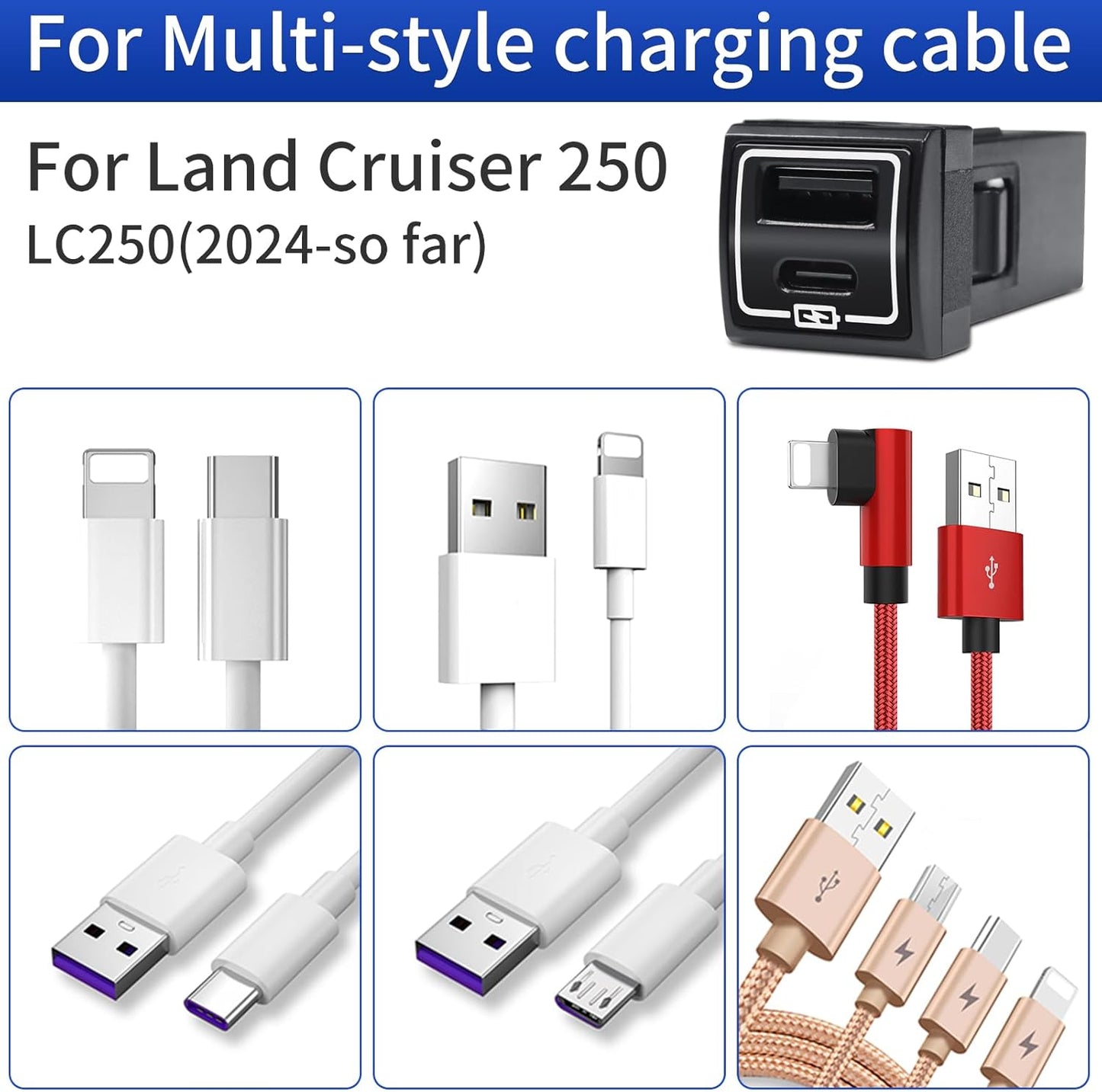 USB Fast Charger for 2024 - 2026 Toyota Land Cruiser 250 First Edition 1958 Prado