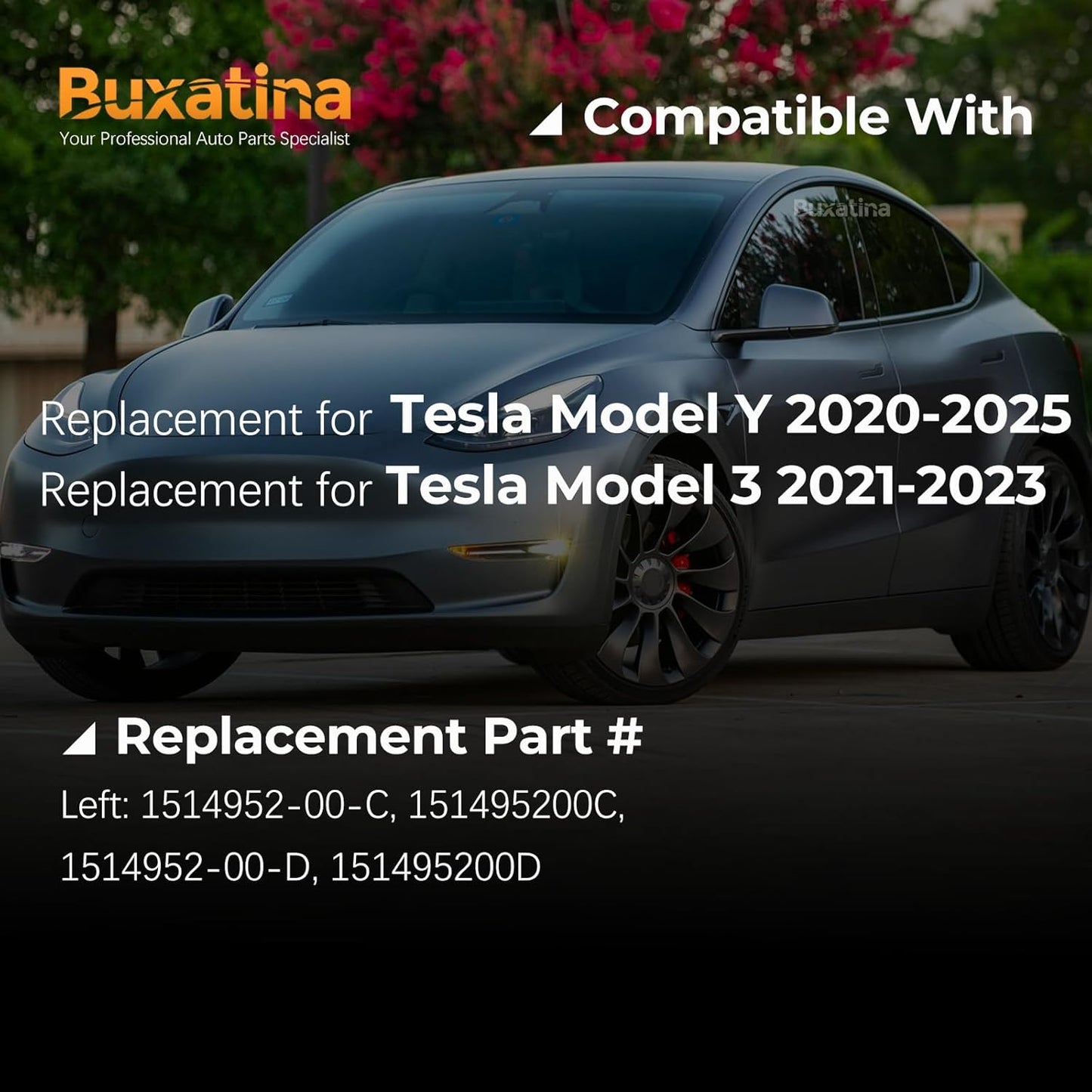 Left Driver/ Right Passenger Side LED Projector Headlight Assembly Replacement for Tesla Model Y 2020-2025 Fits for Tesla Model 3 2021-2023