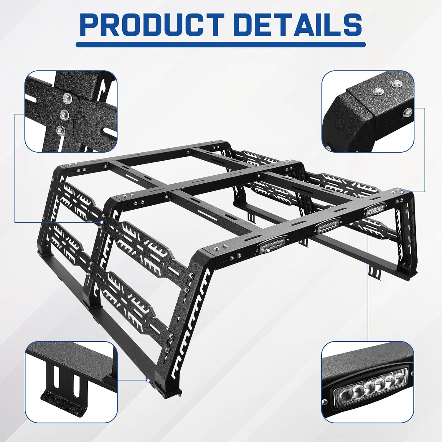 Bed Rack for Mid-Size Truck Compatible with Tacoma/Canyon/Colorado/Frontier Without Tonneau Bed Cover. Overland Bed Rack Truck Bed Racks.
