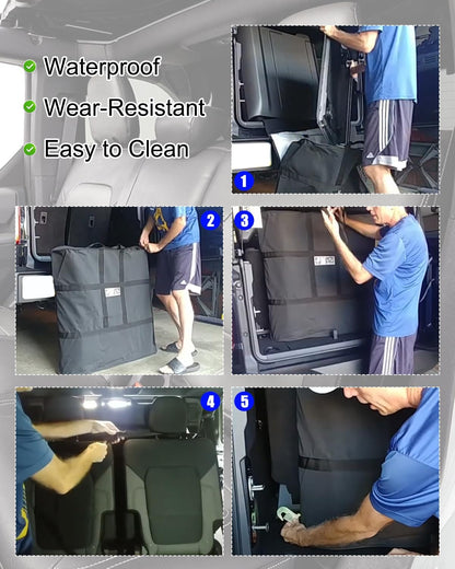 Rear Hard Top Storage Bag Compatible with Ford Bronco 2/4 Door 2021-2023, Off-Roading Accessories Roof Panel Bag