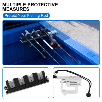 Adjustable Truck Bed Fishing Rod Holder for F150, Silverado, RAM, Tacoma