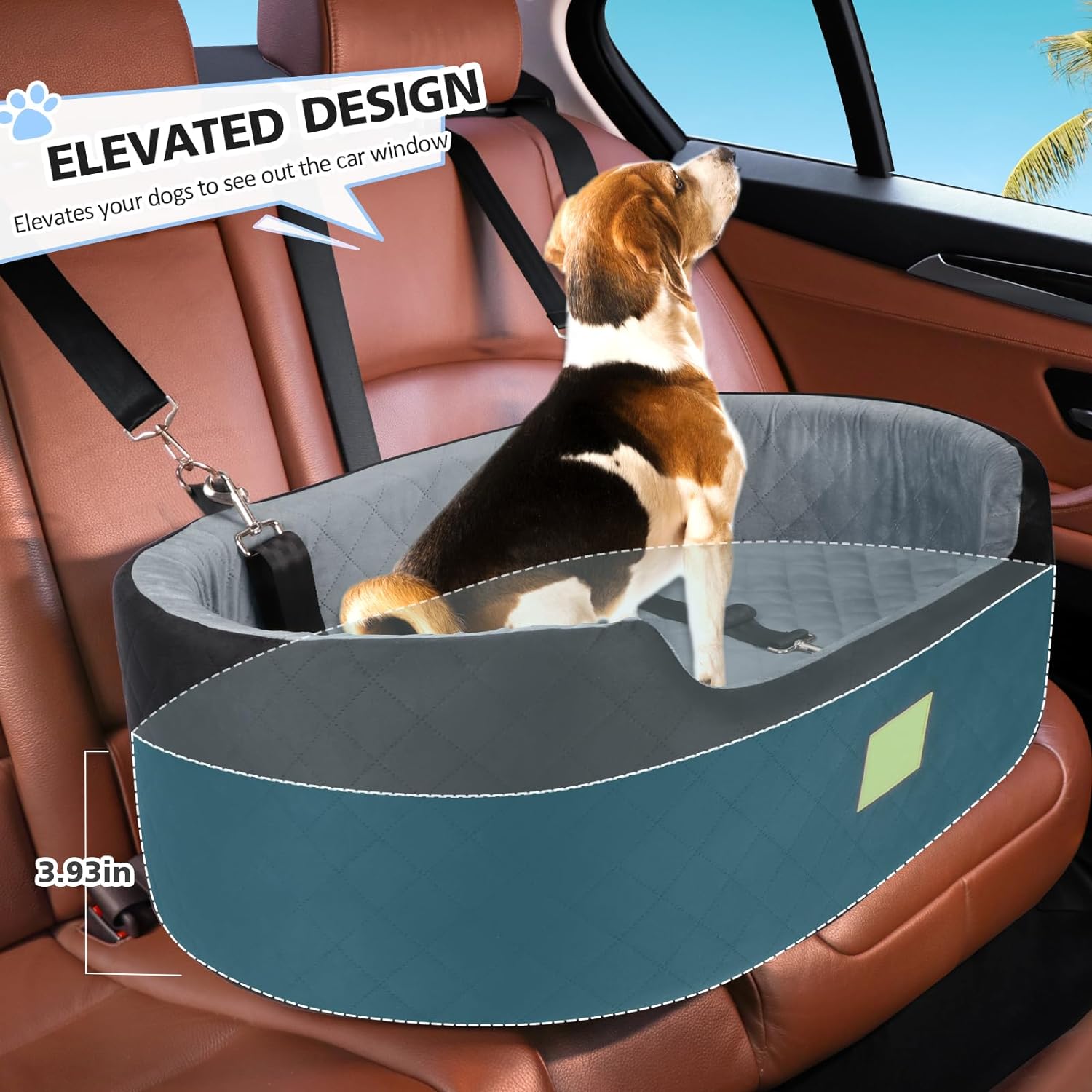 Luxury Dog Car Seat HEGGCOOE Large Dog Car Seat For Medium Dogs
