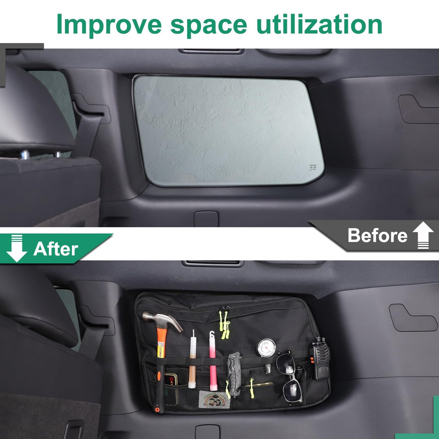 Rear Side Window Storage Bag Compatible with Toyota Land Cruiser Prado250 J250 LC250 2024 - 2026