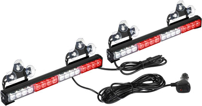 32 LED Emergency Flashing Traffic Advisor Light Bar – 26 Flash Patterns, 2x16.8" Interior Safety Strobe Warning Light - OMOTOR