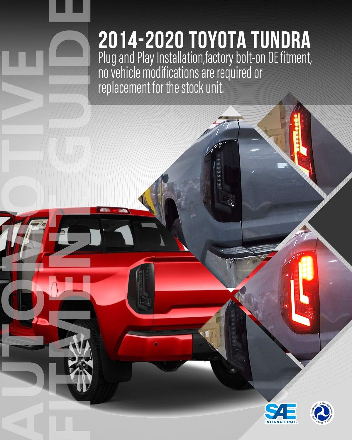 2PCS LED Tail lights Fit for 2014-2020 Toyota Tundra