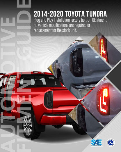 2PCS LED Tail lights Fit for 2014-2020 Toyota Tundra