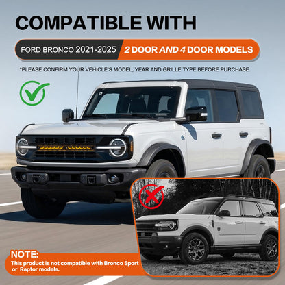 2PCS LED Grill Light Bar Compatible with 2021-2025 Ford Bronco 2/4 Door