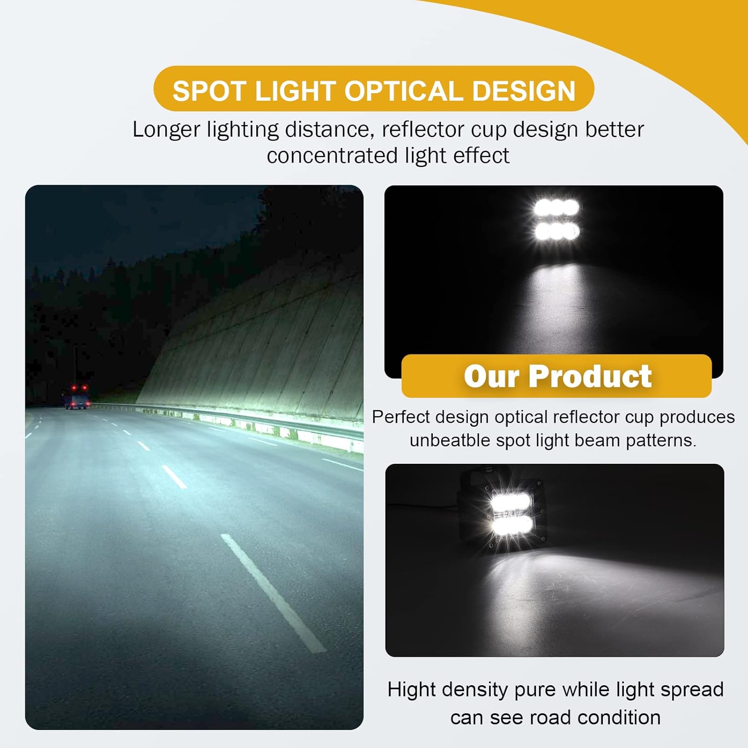 Wsays 2Pcs LED Light Pods & Ditch Hood Hinge LED Pod Mount Bracket w/Wiring Kit Compatible with Toyota 4Runner 2010-2023