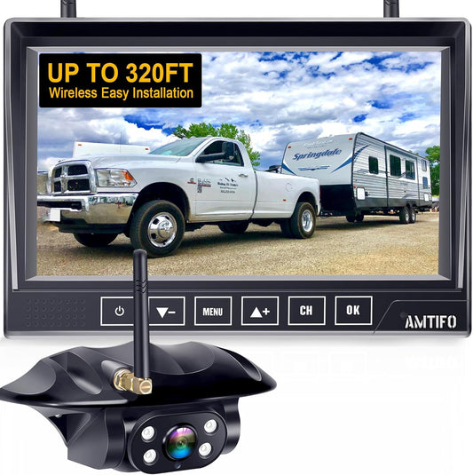 Wireless Backup Camera for Furrion RV: 7-Inch Recording Plug-Play - OMOTOR