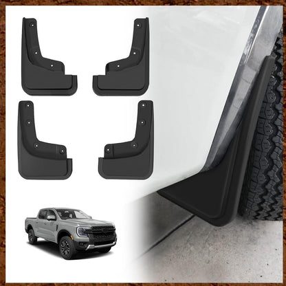 Mud Flaps Splash Guards Compatible with Ford Ranger XL, XLT, Lariat 2024 - 2026 (Won't Fit Raptor)